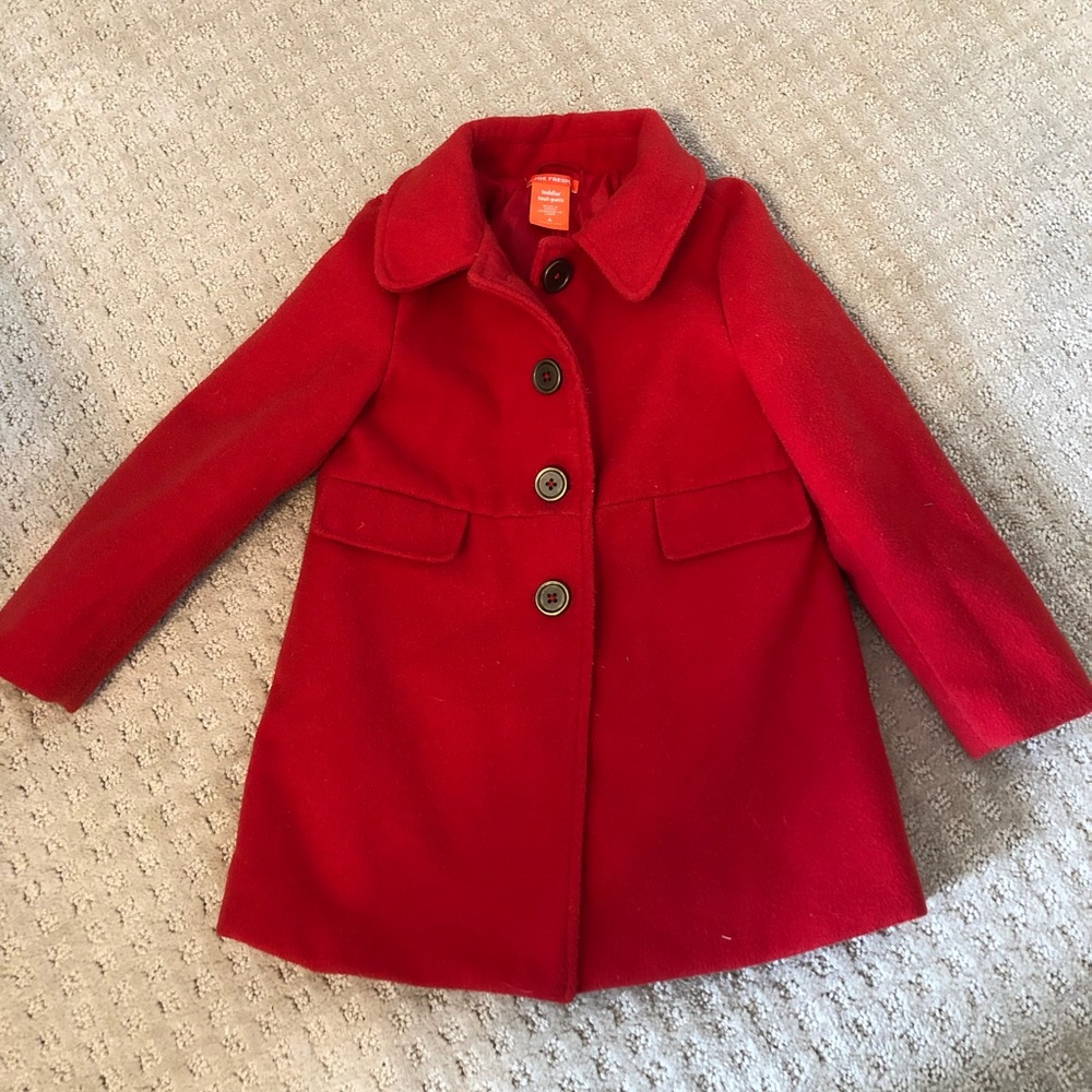 Adorable Red Pea coat